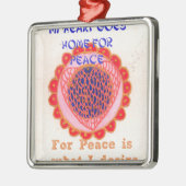 私のハートはPeace.pngのために家に帰る メタルオーナメント (左)