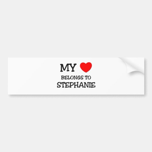 私のハートはSTEPHANIEに属します バンパーステッカー (正面)