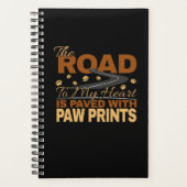 私のハートへの道を歩いてプリント犬の恋人 プランナー手帳 (正面)