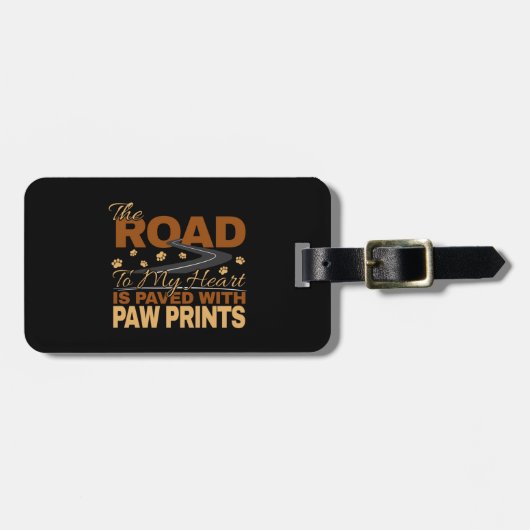 私のハートへの道を歩いてプリント犬の恋人 ラゲッジタグ (正面横)