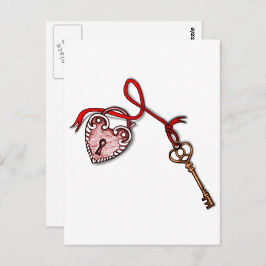 私のハートへの鍵~赤 ポストカード (正面/裏面)
