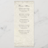 私のハートへの鍵、鳩の渦巻の一致の夕食メニュー メニュー (正面)