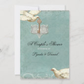 私のハートへの鍵、Doves Swirl Weddings招待状 招待状 (裏面)