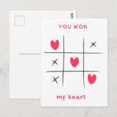 私のハートを勝ち取ったよ、バレンタインカード、グリーティングカード ポストカード (正面/裏面)