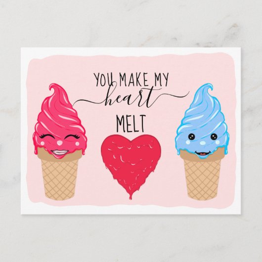 私のハートを溶かすバレンタインデー シーズンポストカード (正面)