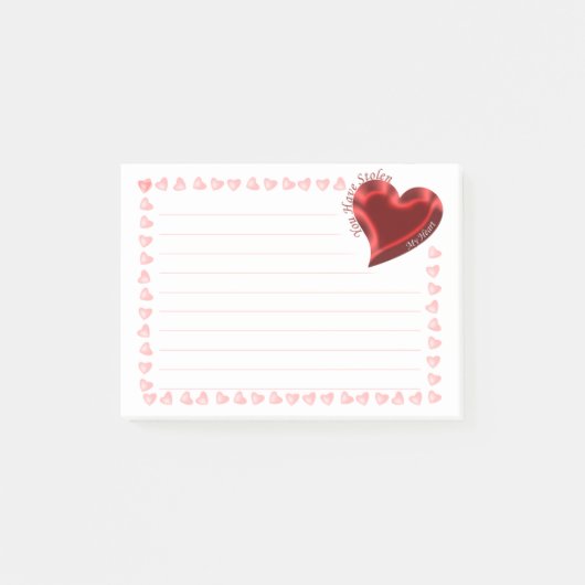 「私のハートを盗んだ」 ポストイット (正面)