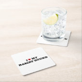 私のハートバセットハウンド スクエアペーパーコースター (インサイチュ)