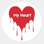 私のハートバレンタインデステッカーデザイン ラウンドシール (正面)