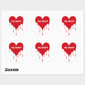 私のハートバレンタインデステッカーデザイン ラウンドシール (シート)