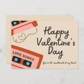 私のハートバレンタインデーのカードのサウンドトラック 招待状 (正面/裏面)