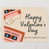私のハートバレンタインデーのカードのサウンドトラック 招待状 (正面/裏面)