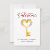 私のハートバレンタインデーへの鍵 ノートカード (正面)