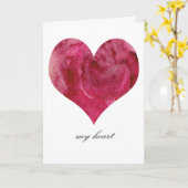 私のハートバレンタイン カード (黄色い花)