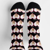 私のハートパーソナライズされたは猫の写真で ソックス (上部)