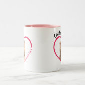 私のハートパーソナライズされたは猫の写真で ツートーンマグカップ (中央)