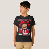 私のハートビートのためのアメリカトランプバレンタインデーU Tシャツ (正面フル)