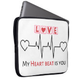 私のハートビートは新しいエレクトロニクスバッグデザイン ラップトップスリーブ (正面右)