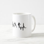 私のハートビートは野球マグに コーヒーマグカップ (正面右)