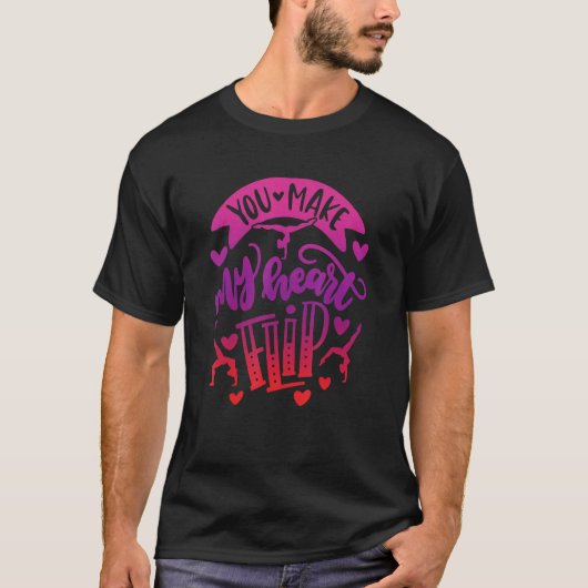 私のハートフリップ体操バレンタインデー Tシャツ (正面)