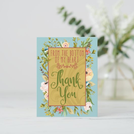 私のハートフローラの一番下にありがとうポストカード ポストカード (スタンド正面)