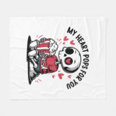 私のハートポップのためにあなた – Cozy Love Branet フリースブランケット (正面(横))