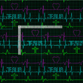 私のハートリズム心電図医師のイエス ファブリック (タイル)