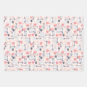 私のハート包装鍵シートに紙 ラッピングペーパーシート (正面2)