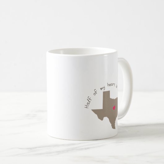 私のハート半分はテキサス州にあります コーヒーマグカップ (正面右)