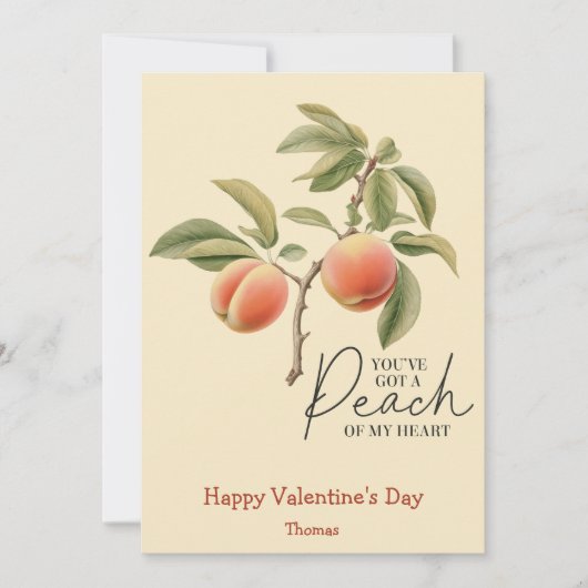 私のハート得バレンタインの桃おもしろいを持っている シーズンカード (正面)