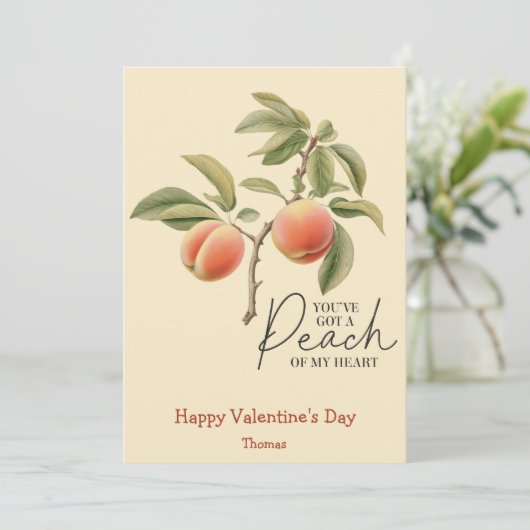 私のハート得バレンタインの桃おもしろいを持っている シーズンカード (スタンド正面)