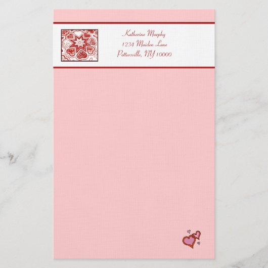 '私のハート'文房具 便箋 (正面)