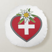 私のハート枕のエーデルワイス ラウンドクッション (正面)