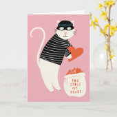 私のハート泥棒バレンタインのグリーティングカードを盗んだ カード (黄色い花)