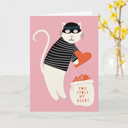 私のハート泥棒バレンタインのグリーティングカードを盗んだ カード (黄色い花)