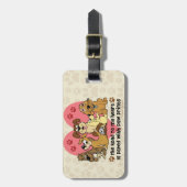 私のハート犬の足のプリントへの道 ラゲッジタグ (正面縦)