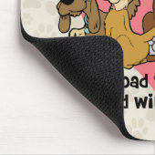 私のハート犬の足跡への道 マウスパッド (コーナー)