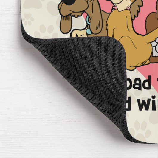 私のハート犬の足跡への道 マウスパッド (コーナー)