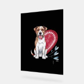 私のハート犬の足跡 アクリルサイン (傾斜)