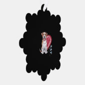 私のハート犬の足跡 オーナメントカード (右)