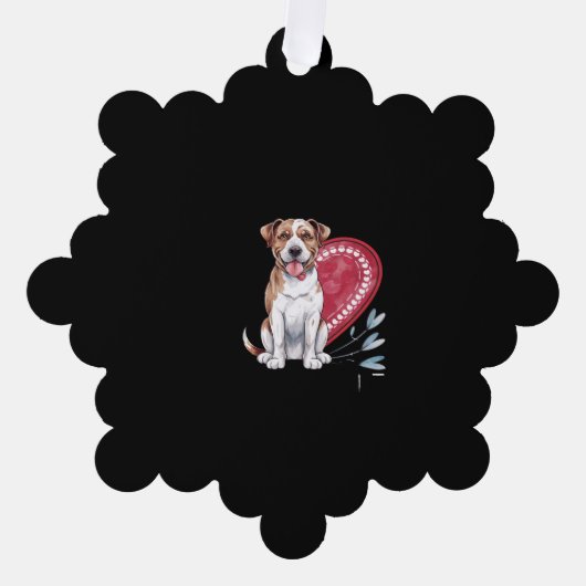 私のハート犬の足跡 オーナメントカード (正面)