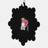 私のハート犬の足跡 オーナメントカード (左)
