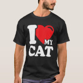私のハート猫の美しいかわいい猫の飼い主I love M Tシャツ (正面)