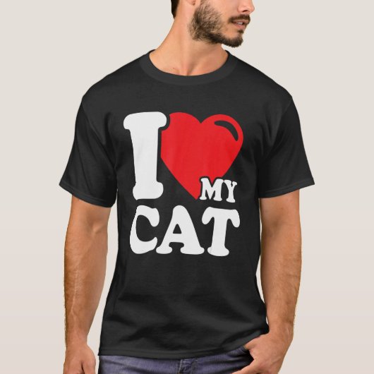 私のハート猫の美しいかわいい猫の飼い主I love M Tシャツ (正面)