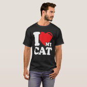 私のハート猫の美しいかわいい猫の飼い主I love M Tシャツ (正面フル)