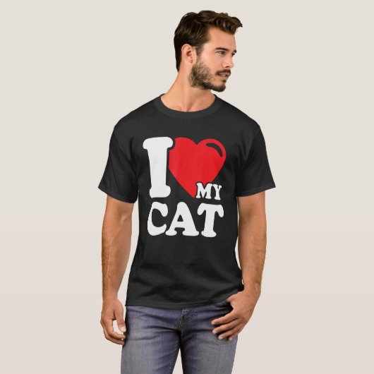 私のハート猫の美しいかわいい猫の飼い主I love M Tシャツ (正面フル)