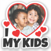 私のハート私の子供パーソナライズされたの写真ビニールカット シール (正面)