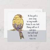 私のハート聖書の聖なる書物、 経典鳥に歌を入れる ポストカード (正面/裏面)