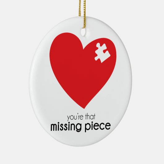 私のハート項目の行方不明の部分 セラミックオーナメント (右)