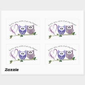 私のハート、かわいいフクロウの芸術であなたを愛する 長方形シール (シート)