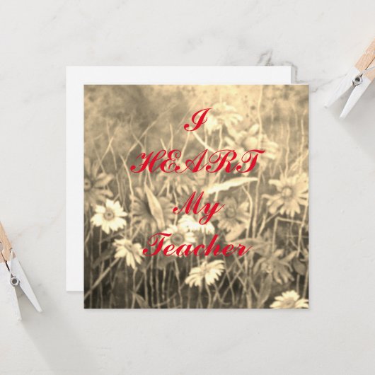 「私のハート」の先生葉書 (正面/裏面インサイチュ)